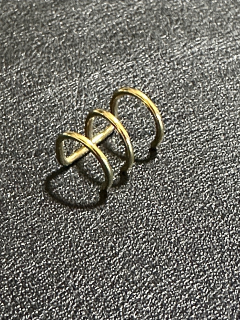Gold Triple Hoop Ear Cuff • Non-Piercing Cartilage Clip